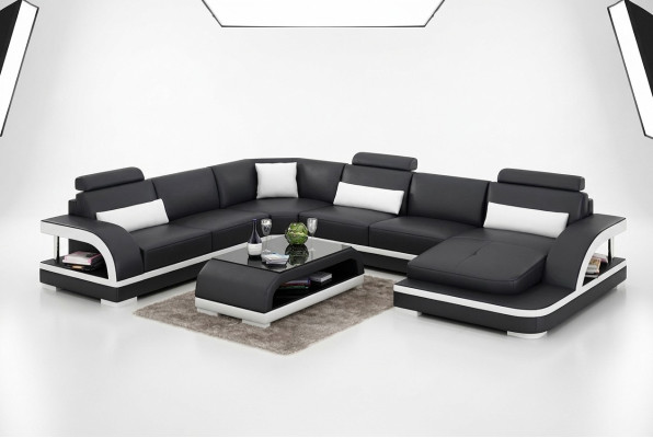 Design Ecksofa Wohnzimmer Deko Möbel Moderne Eckcouch Lederpolster Couch