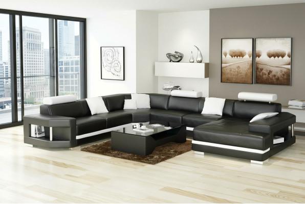 Design Moderne Wohnzimmer Ecksofa Möbel Eckcouch Lederpolster Couch