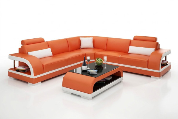 Wohnzimmer Leder xxl couch sofa moderne designer eckpolster polster