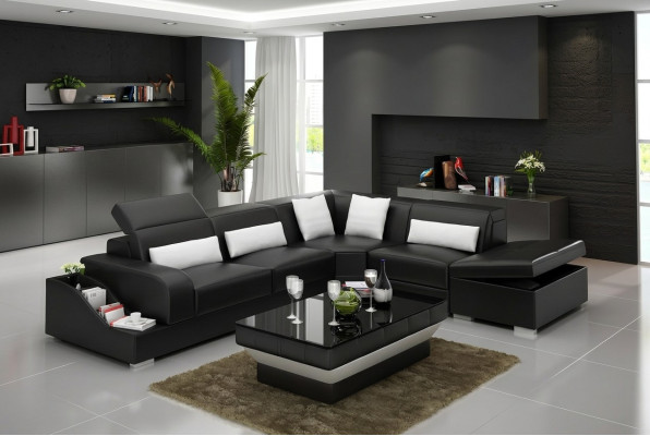 Garnitur Eckgarnitur Sofa Ledersofa Ecksofa Polster Polster Couch Wohnlandschaft