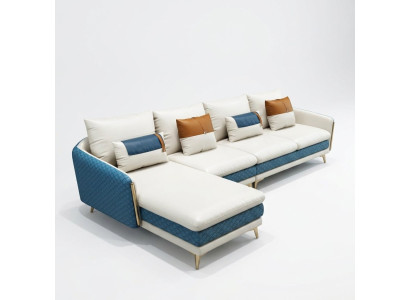Ecksofa L-Form Modernes Sofa Ledersofa Deko Ecksofa Polster Wohnlandschaft