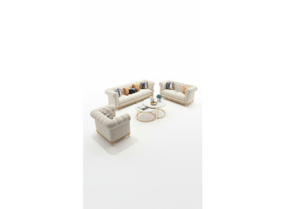 Ledersofa Couch Polster Sofagarnitur Sofa Polster Garnituren 6tlg. Chesterfield
