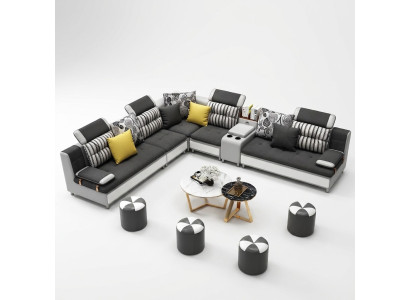Ecksofa L Form Modernes Sofa Ledersofa Polster Wohnlandschaft Design Couchen Neu