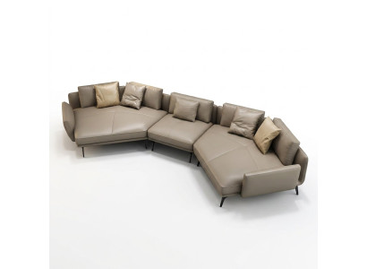 Modernes Sofa Ecksofa U-Form Polstermöbel Wohnzimmer Ledersofa Ecksofa