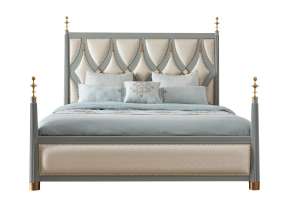 Luxus Möbel Schlafzimmer Hotel Betten Royal Gold Bett Holz Bett 180x200cm