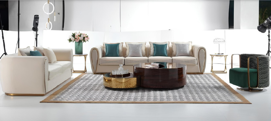 Sofagarnitur 3+2+1 Sitzer Set Design Sofas Polster Couchen Moderne Textil Relax
