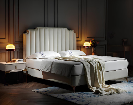 Bett 180x200cm Leder Schlafzimmer Möbel Luxury Moderne Betten Hotel Möbel Neu