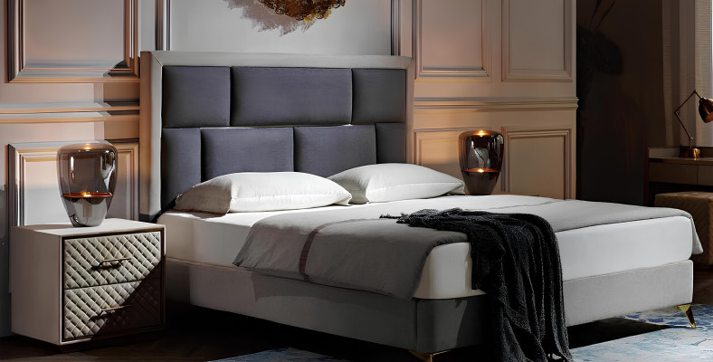 Betten Möbel Schlaf Hotel Doppel Luxus Schlafzimmer Bett Design Polster Samt Neu