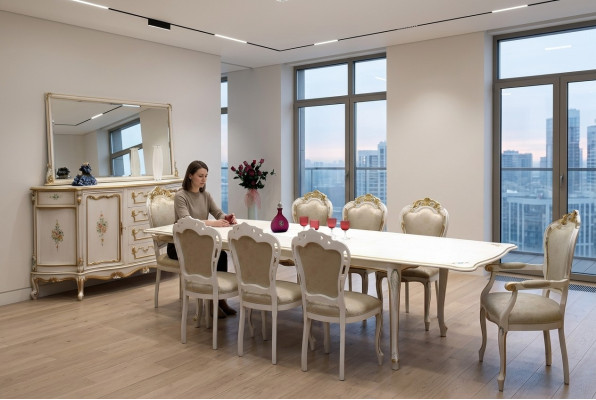 Esstisch Tisch Esszimmer Wohnzimmer Tische Holz Art déco Esstische Antik Neu