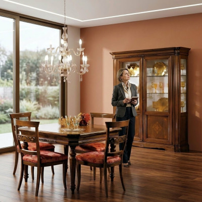 Vitrine 2 Tür Schrank Vitrinen Wohnzimmer Schränke Design Schrank Möbel Glas Neu