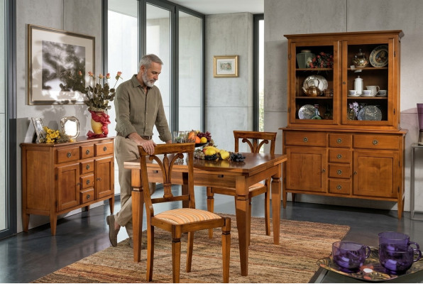 Esszimmer Set 5tlg Art Deko Stühle Esstisch Kommode Anrichte Holz Antik Tische