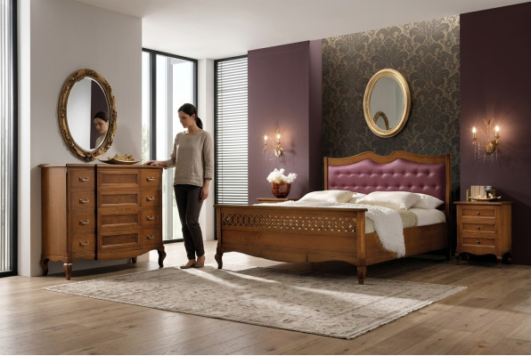 Schlafzimmer Massiv Holz Möbel Bett Polster Design Luxus Doppel Hotel Betten Neu
