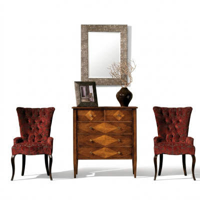 Wohnzimmer Set Kommode Spiegel Kommoden Garnitur Gruppe Holz Design Schrank Neu