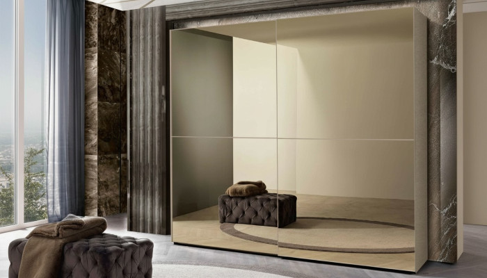 Schränke Kleiderschrank Schrank Schwebetüren Design Holz Italienische Möbel Neu
