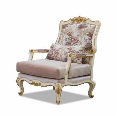 Luxus Möbel Design Sessel klassisches Design Thron Textil Wohnzimmer