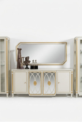 Sideboard Luxus Holz Anrichte Schränke Wohnzimmer Glasschrank Neu