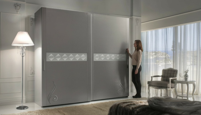 Kleiderschrank Schrank Luxus Schwebetüren Design Schränke Kleider Holz Möbel Neu