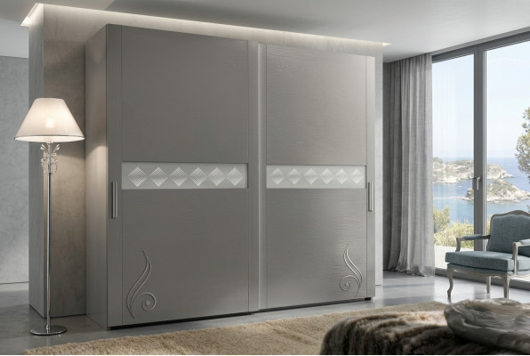 Kleiderschrank Schrank Luxus Schwebetüren Design Schränke Kleider Holz Möbel Neu
