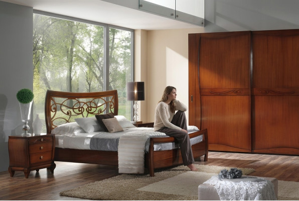 Schlafzimmer Bett Nachttisch Betten Doppel Hotel Design Holz Garnitur Set 3tlg.