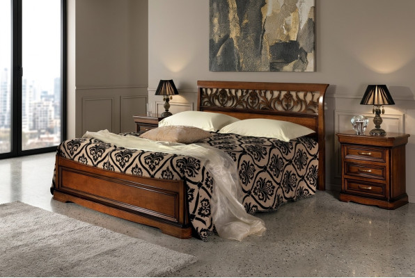 Italienisches Schlafzimmer Möbel Bett Nachttisch Massive Holz Betten Set 3tlg