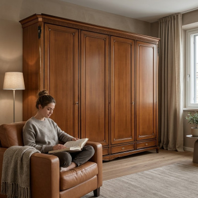 Kleiderschrank Vaccari cav giovanni Massivholz Schlafzimmerschrank Schränke Neu