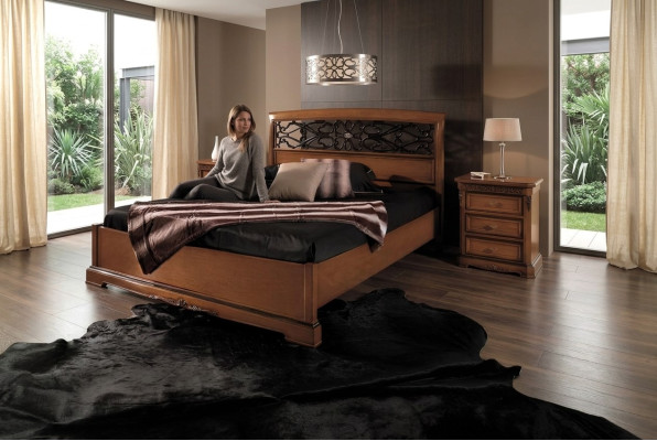 Schlafzimmer Möbel Garnitur Set Italienische Möbel Nachttisch Massives Holz 3tlg