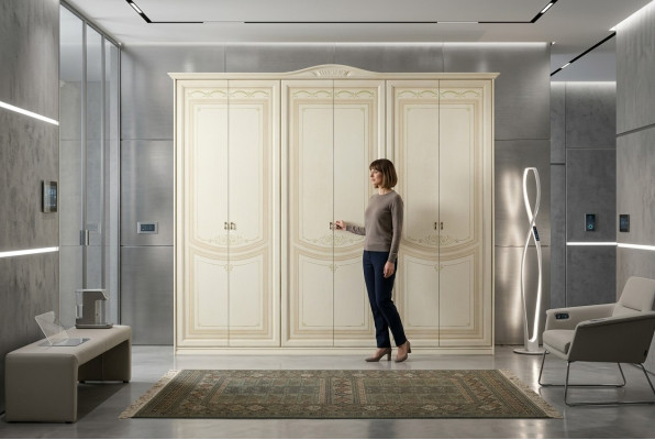 Kleiderschrank Schlafzimmer Möbel aus Naturholz Kleiderschränke Design Weiß Neu