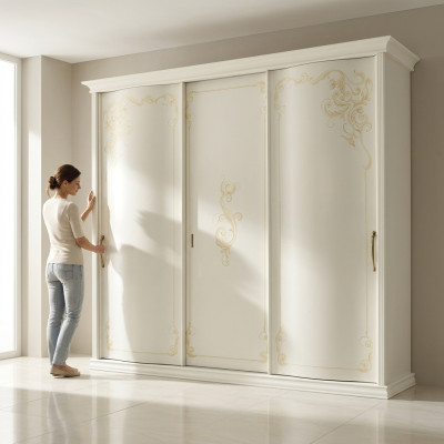 Schlafzimmer Kleiderschrank Schrank Holz Wohnzimmer Möbel Weiß Schränke Italien