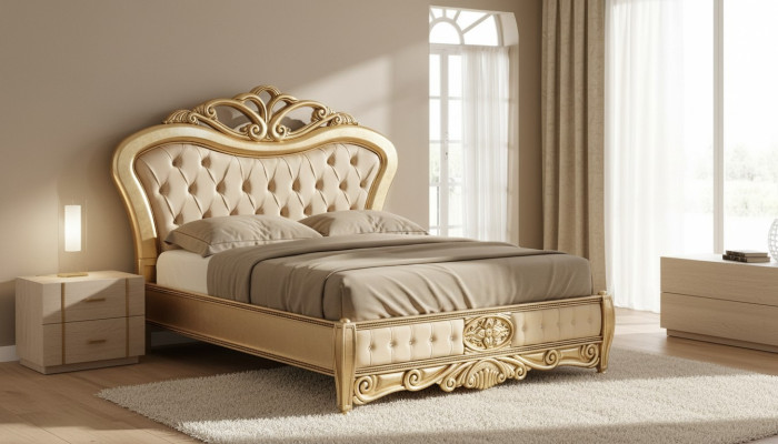 Bett Chesterfield Gold Betten Barock Massivholz Gold Doppelbett Design Möbel