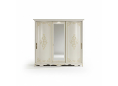 Schlafzimmermöbel Kleiderschrank mit Spiegel Coupe Massivholz Design Italien Neu