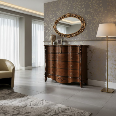 Kommode Naturholz Schlafzimmer Schublade Lounge Design Neu Möbel Braun