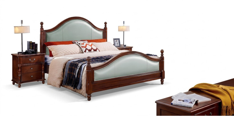 Bett Doppelbett Holzbett Möbel Massivholz Schlafzimmer Holz Betten