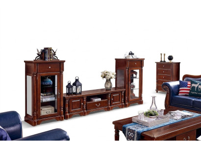 Klassische Schrank 2x Vitrinen rtv Wohnwände Lowboard Neu 3tlg. Set