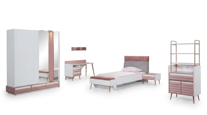 Jugendzimmer Kinderzimmer komplett Set Jugendbett Schreibtisch Schrank Möbel