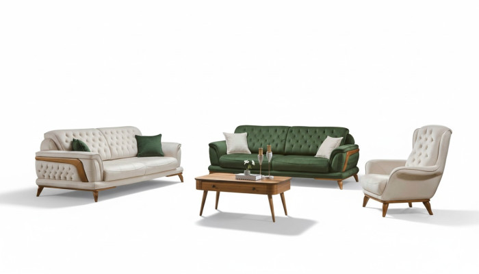 Garnitur Luxus Wohnzimmer Sofagarnitur 331 Sitz Sofa Sessel Sofas 3tlg