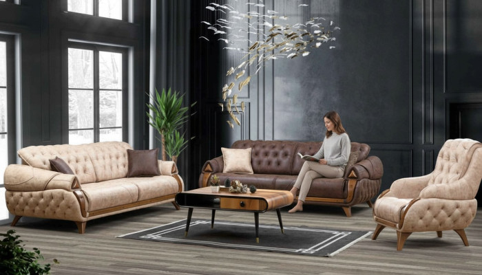 Sofa 3 Sitzer Sofas Leder Dreisitzer Polster Design Wohnzimmer Möbel