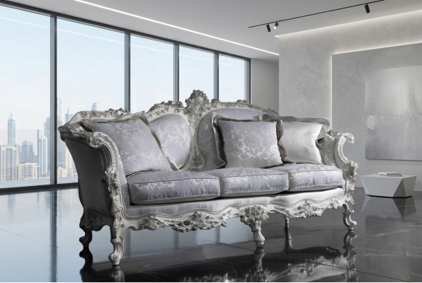 Chesterfield Klassischer Dreisitzer Sofa Wohnlandschaft Textilsofa 3 Sitz Couch