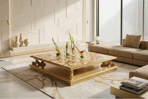 Couchtisch Tisch Beistelltisch Wohnzimmertisch Holz Royal Beistell Barock klasik