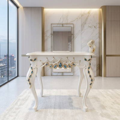 Konsole Barock Beistelltisch Glas Tisch Italienische Möbel Wohnzimmer Tische Neu