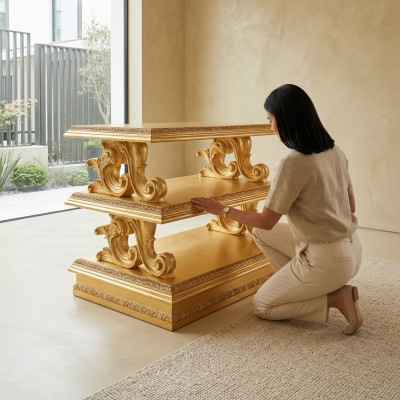 Beistelltisch Echtholz Barock Rokoko Couchtisch Beistelltische Klassische Möbel