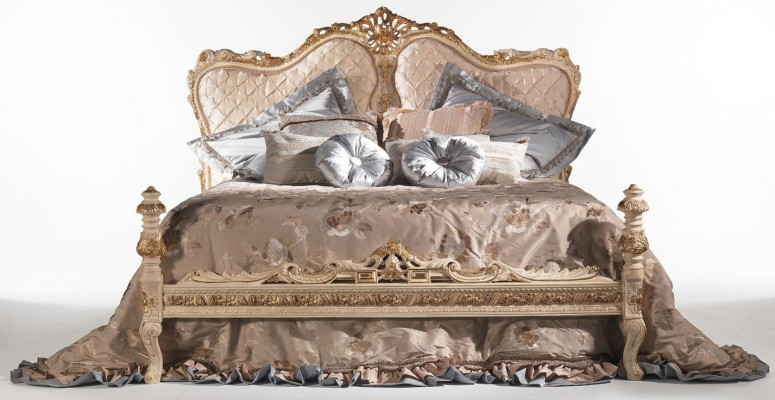 Chesterfield Bett Luxus Doppel Italienische Möbel Einrichtung Boiserie Betten