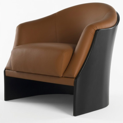 Sessel Wohnzimmer Stuhl Holz Esszimmer Sessel Stühle Einsitzer Leder Italien Neu