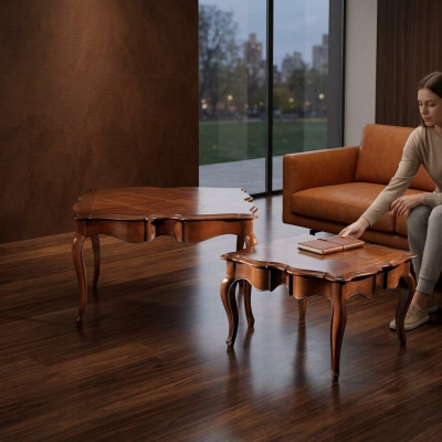 Couchtisch Wohnzimmer Möbel Couchtische Tisch Doppelte Tische Barock Rokoko Holz