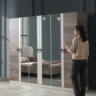 Kleiderschrank Schrank Schlafzimmer Schränke Holz Möbel Italienischer Stil Neu