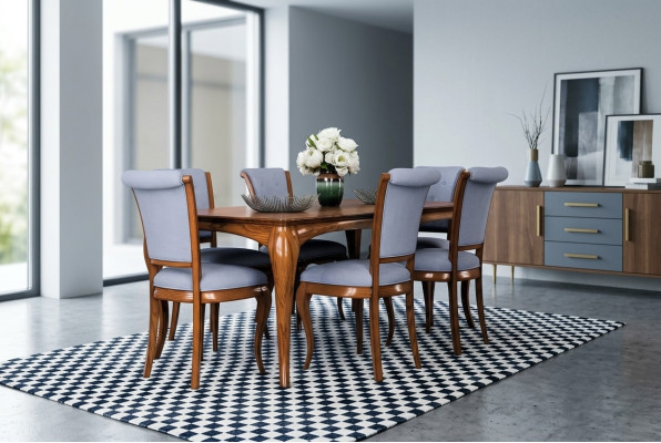 Möbel Einrichtung Gruppe Tisch + 6 Stuhl Set 7tlg. Esstisch Garnitur Esszimmer