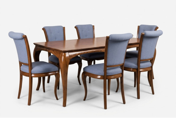 Möbel Einrichtung Gruppe Tisch + 6 Stuhl Set 7tlg. Esstisch Garnitur Esszimmer