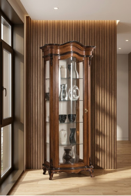 Wohnzimmer Möbel Massive Holz Vitrinen Glas Schrank Echtholz Anrichte Vitrine