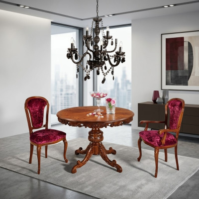 Designer Massivholz Esstisch Esszimmer Ausziehbarer Tisch Einsatzplatte