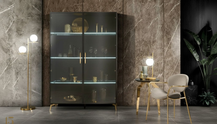 Vitrine Schrank Vitrinen Schränke Design Italienische Möbel Wohnzimmer Schrank