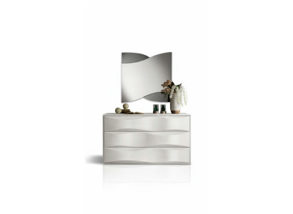 Luxus Set Kommode mit Spiegel Kommoden Konsole Garnitur Holz Modern Design Weiß